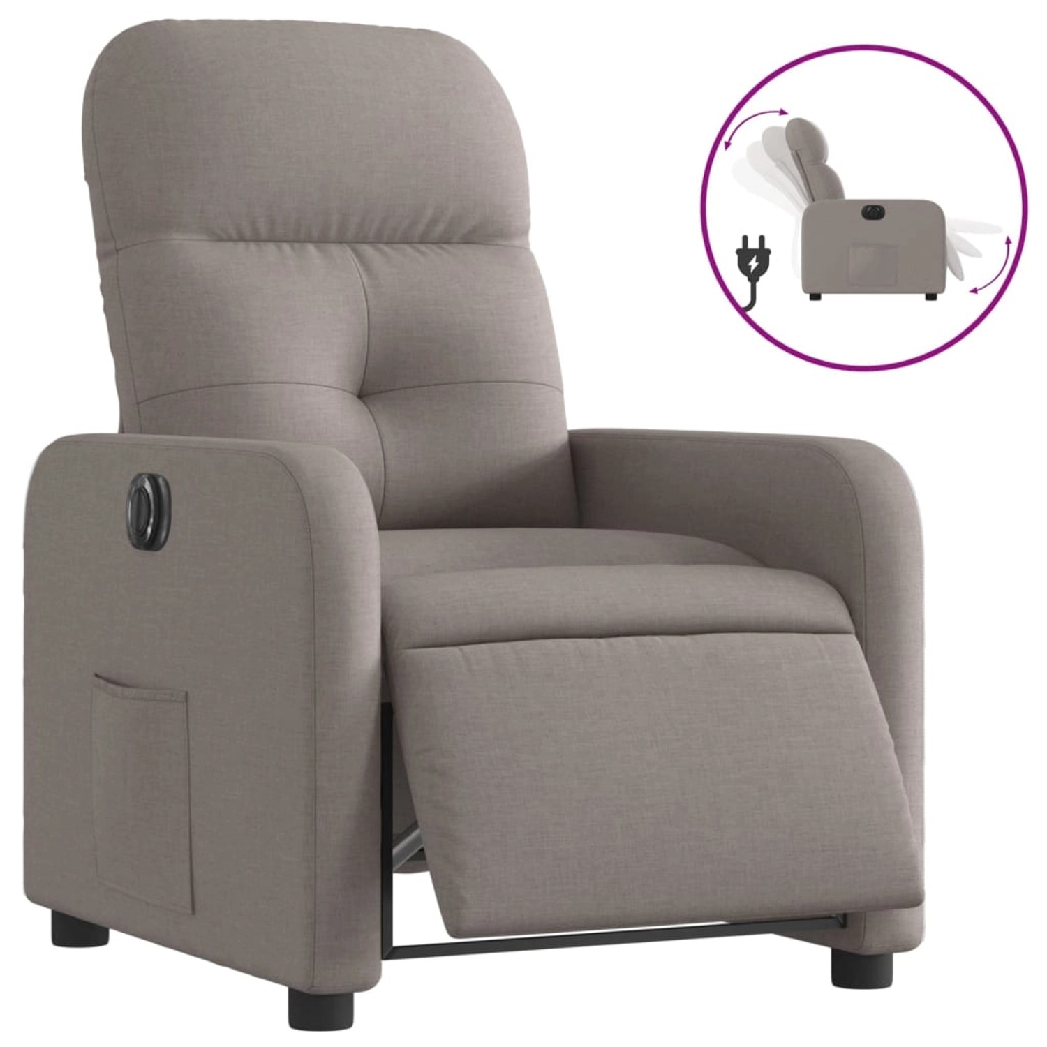 vidaXL Relaxsessel Elektrisch Taupe Stoff Modell 34 vidaXL Relaxsessel Elektrisch Taupe Stoff Modell 34 von VIDAXL