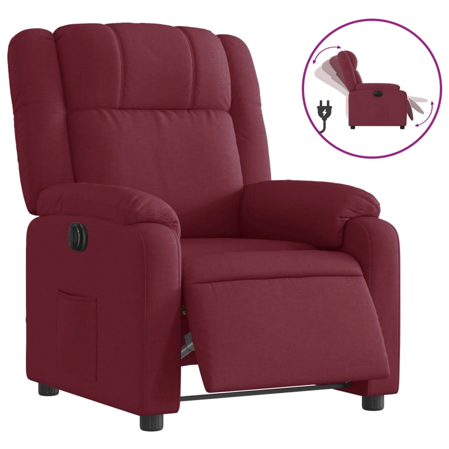 vidaXL Relaxsessel Elektrisch Weinrot Stoff 3205181 vidaXL Relaxsessel Elektrisch Weinrot Stoff 3205181 von VIDAXL