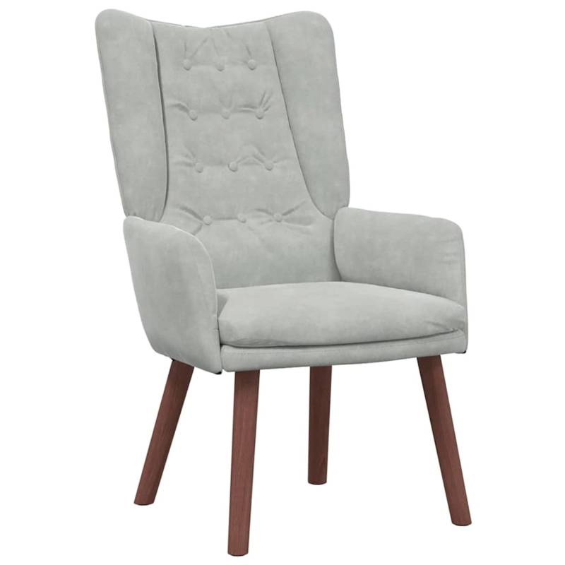 vidaXL Relaxsessel Hellgrau 63 x 67 x 94 cm Samt 42001814 vidaXL Relaxsessel Hellgrau 63 x 67 x 94 cm Samt 42001814 von VIDAXL
