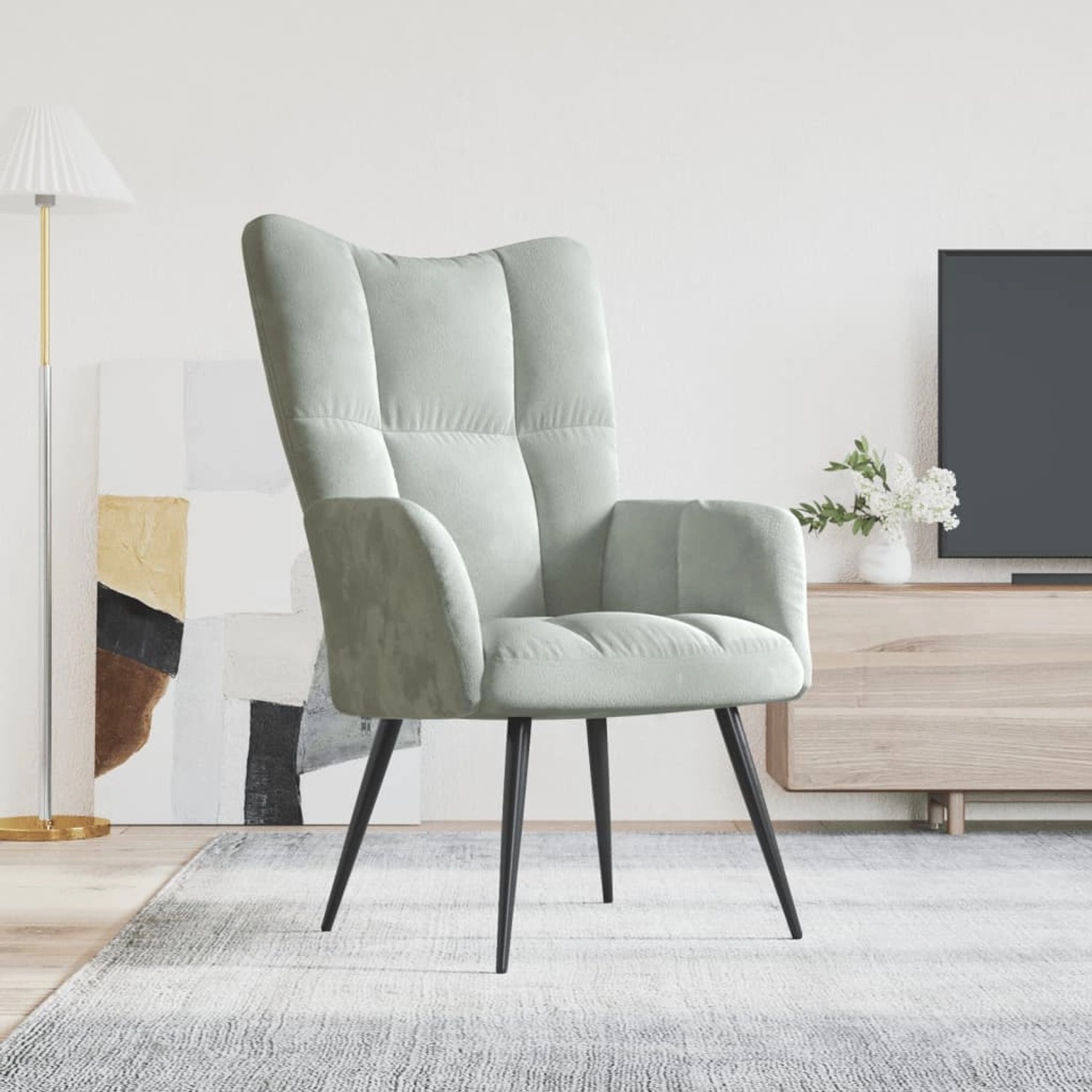 vidaXL Relaxsessel Hellgrau Samt Modell 9 vidaXL Relaxsessel Hellgrau Samt Modell 9 von VIDAXL