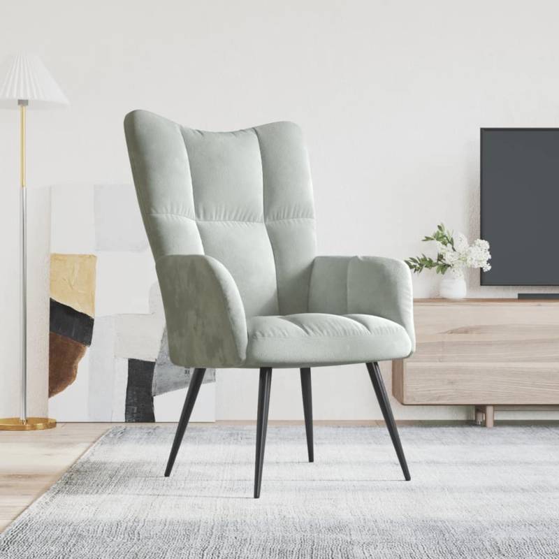 vidaXL Relaxsessel Hellgrau Samt Modell 9 von VIDAXL