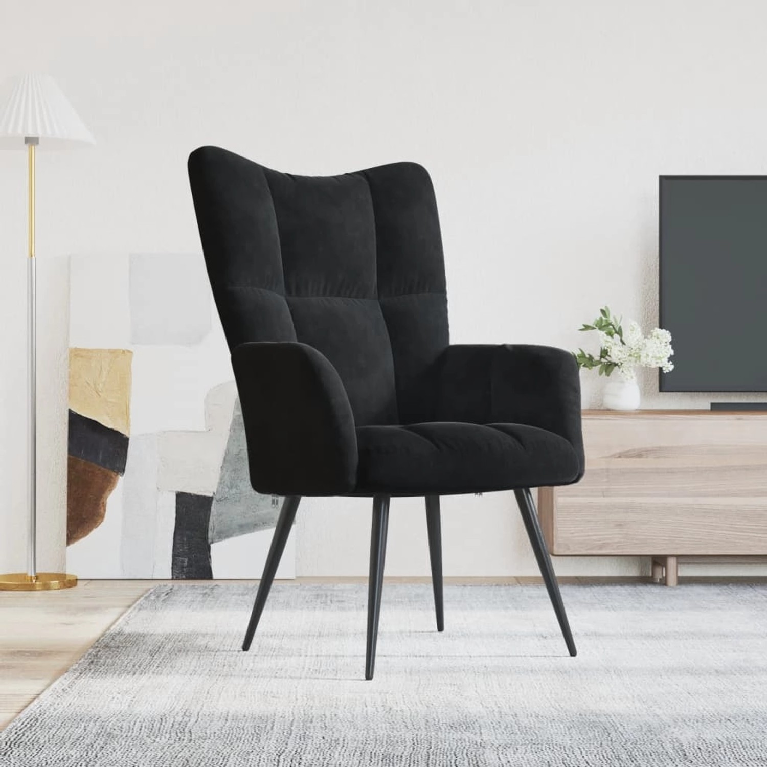 vidaXL Relaxsessel Schwarz Samt Modell 9 vidaXL Relaxsessel Schwarz Samt Modell 9 von VIDAXL