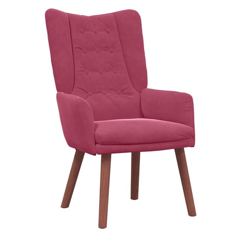 vidaXL Relaxsessel Weinrot 63 x 67 x 94 cm Samt 42001819 von VIDAXL