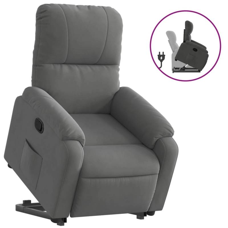 vidaXL Relaxsessel mit Aufstehhilfe Dunkelgrau Mikrofasergewebe Modell 3 von VIDAXL