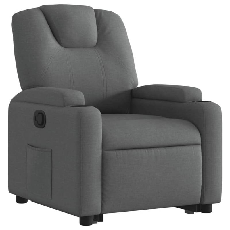 vidaXL Relaxsessel mit Aufstehhilfe Dunkelgrau Stoff Modell 20 von VIDAXL