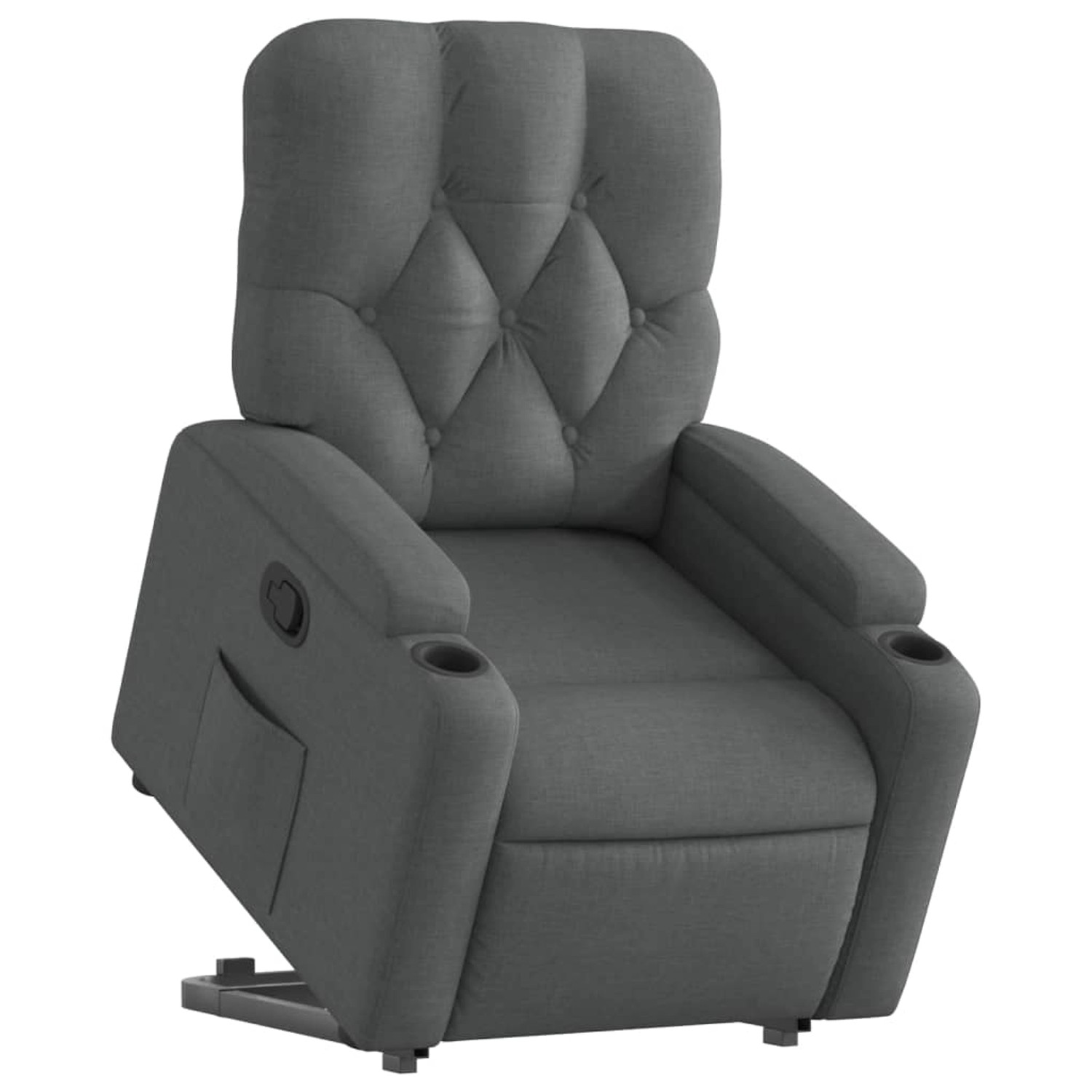 vidaXL Relaxsessel mit Aufstehhilfe Dunkelgrau Stoff Modell 9 von VIDAXL