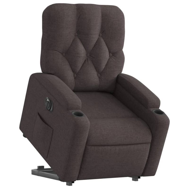 vidaXL Relaxsessel mit Aufstehhilfe Elektrisch Dunkelbraun Stoff Modell 6 von VIDAXL