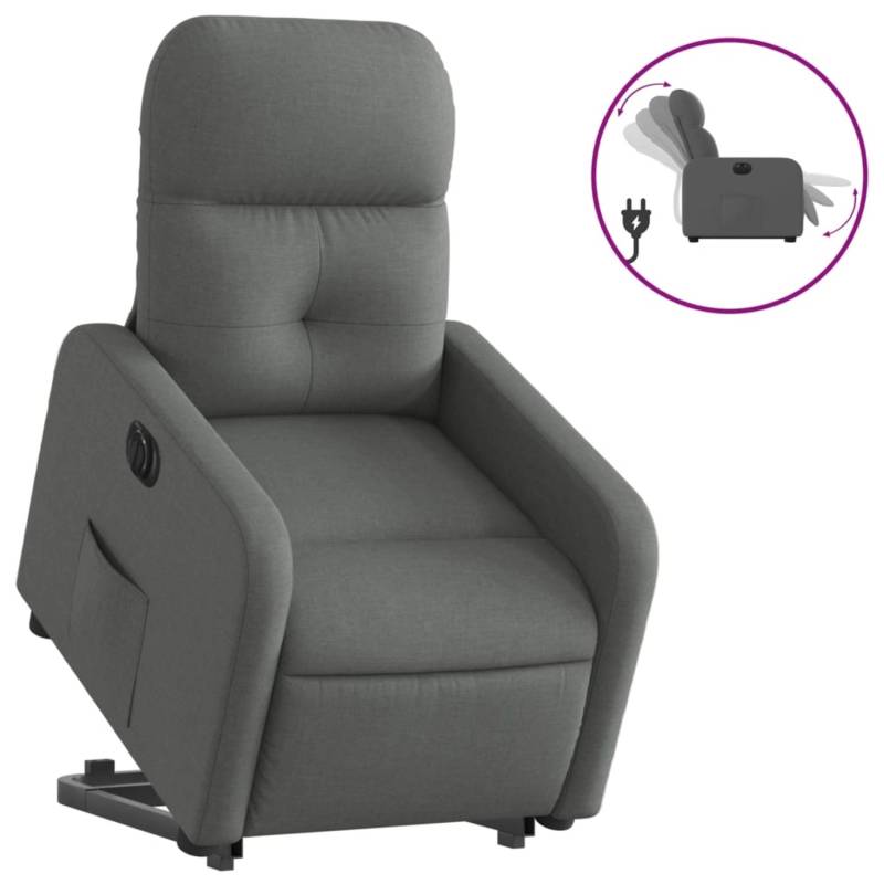 vidaXL Relaxsessel mit Aufstehhilfe Elektrisch Dunkelgrau Stoff Modell 13 von VIDAXL