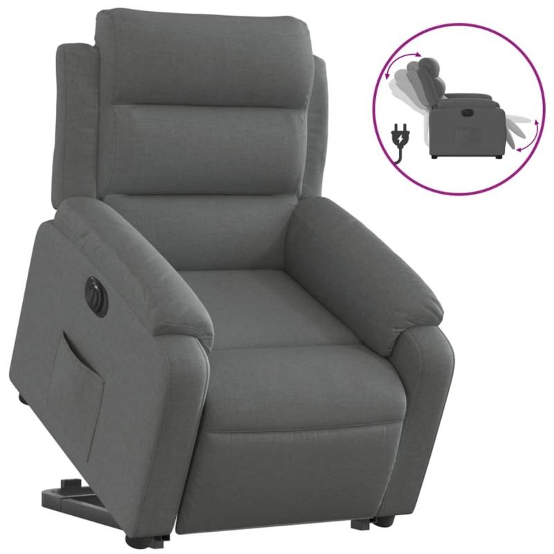 vidaXL Relaxsessel mit Aufstehhilfe Elektrisch Dunkelgrau Stoff Modell 2 von VIDAXL