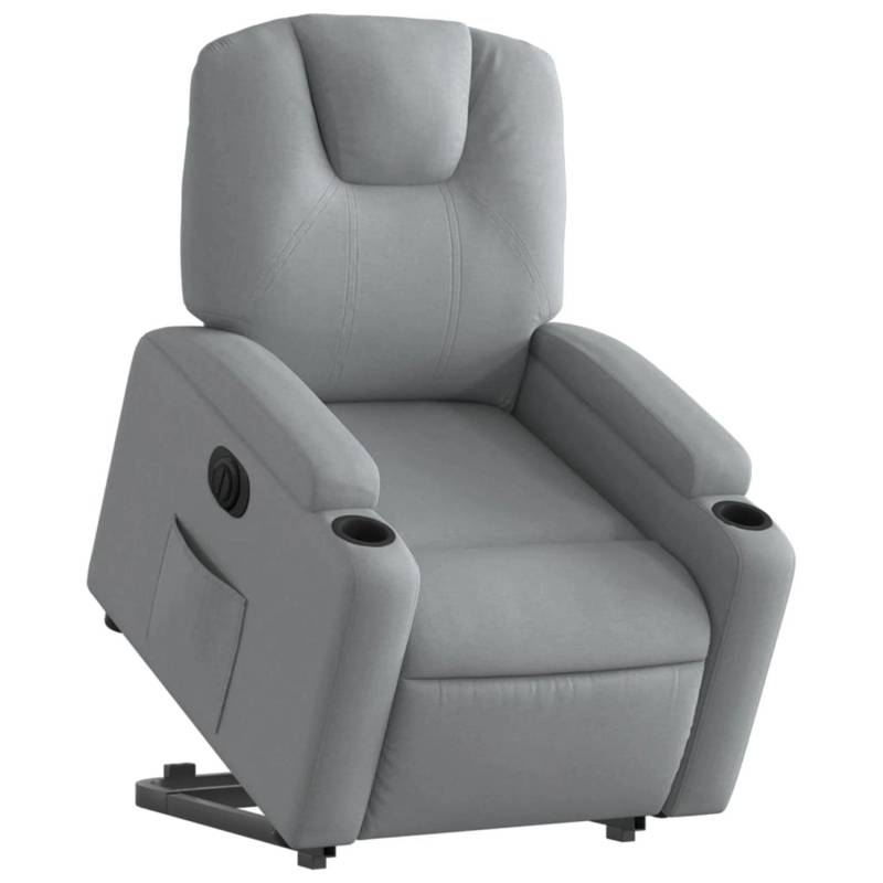 vidaXL Relaxsessel mit Aufstehhilfe Elektrisch Hellgrau Stoff Modell 7 von VIDAXL