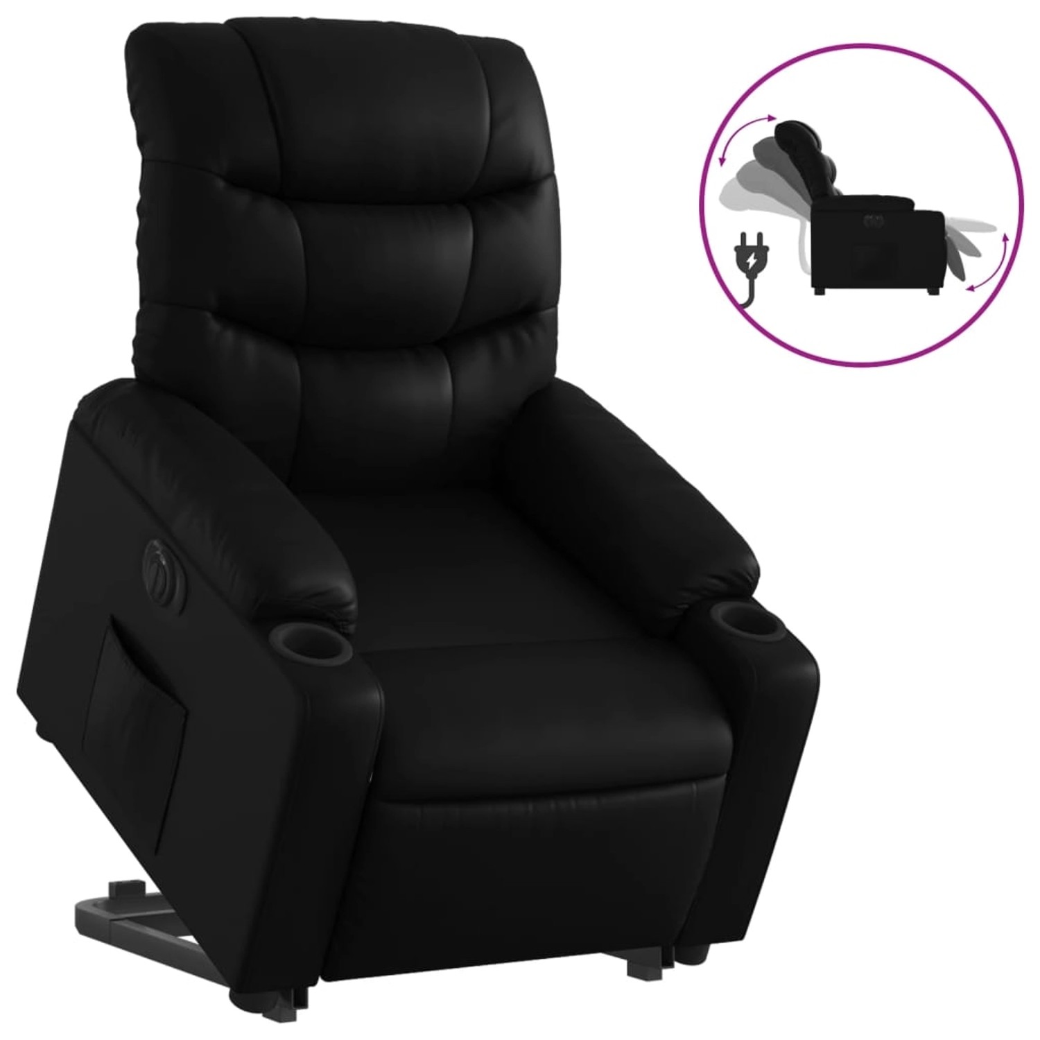 vidaXL Relaxsessel mit Aufstehhilfe Elektrisch Schwarz Kunstleder Modell 3 von VIDAXL