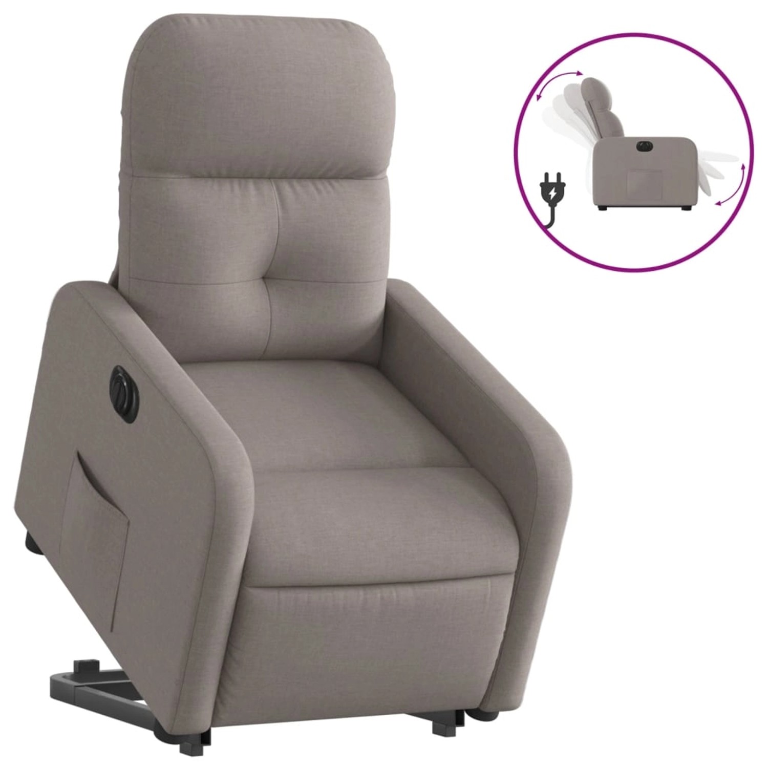 vidaXL Relaxsessel mit Aufstehhilfe Elektrisch Taupe Stoff Modell 11 vidaXL Relaxsessel mit Aufstehhilfe Elektrisch Taupe Stoff Modell 11 von VIDAXL