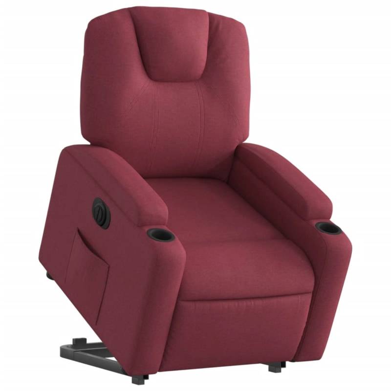 vidaXL Relaxsessel mit Aufstehhilfe Elektrisch Weißrot Stoff Modell 3 von VIDAXL