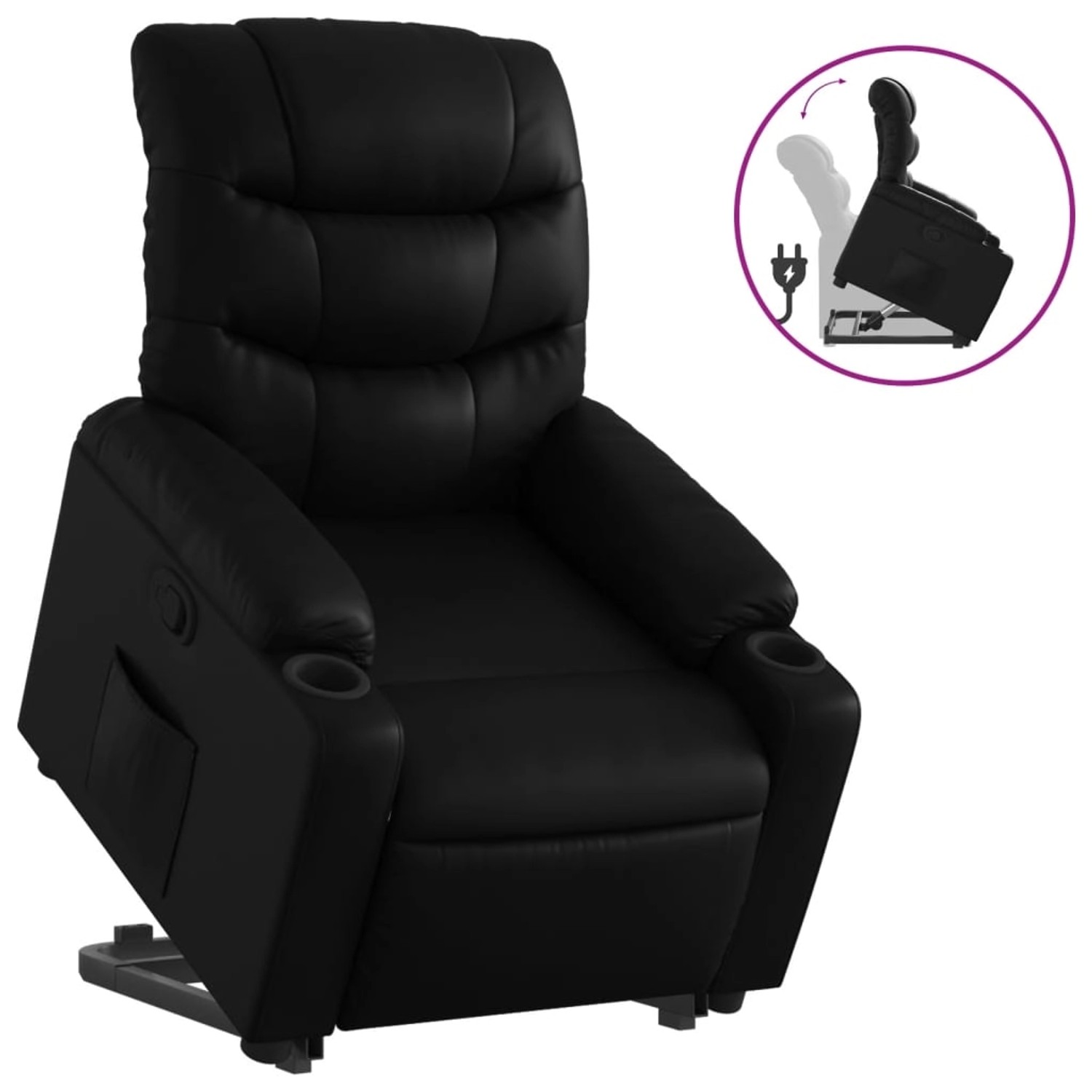 vidaXL Relaxsessel mit Aufstehhilfe Schwarz Kunstleder Modell 9 von VIDAXL