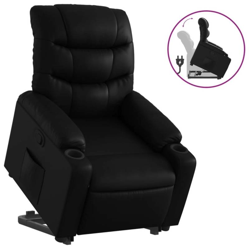 vidaXL Relaxsessel mit Aufstehhilfe Schwarz Kunstleder Modell 9 von VIDAXL