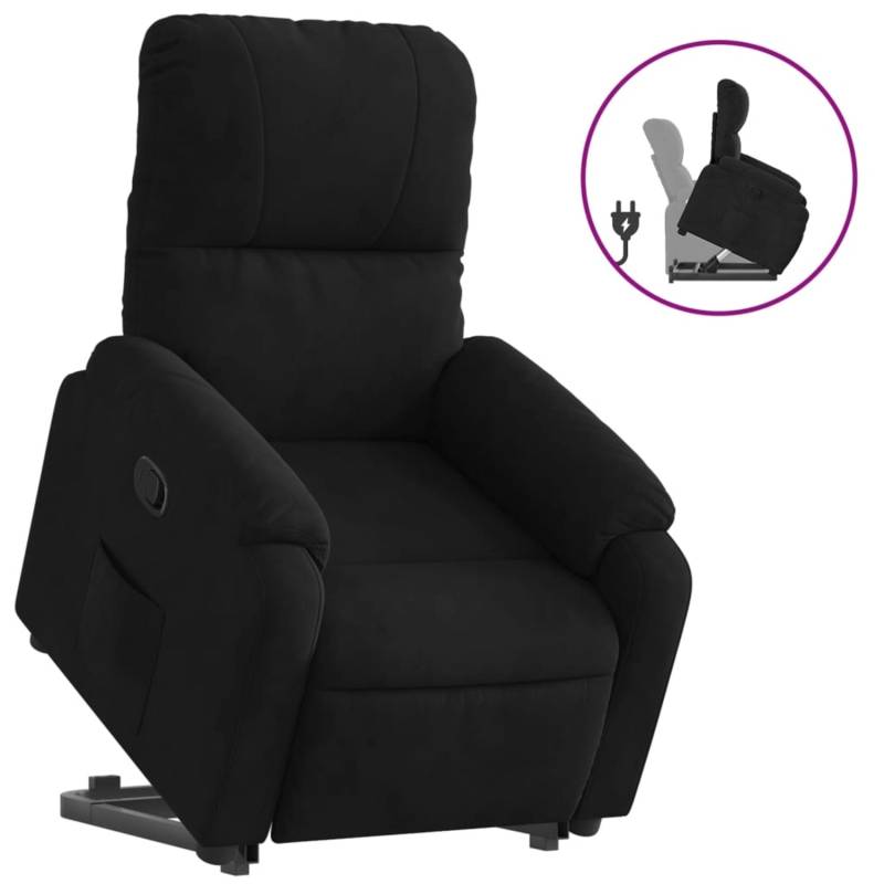 vidaXL Relaxsessel mit Aufstehhilfe Schwarz Mikrofasergewebe Modell 3 von VIDAXL