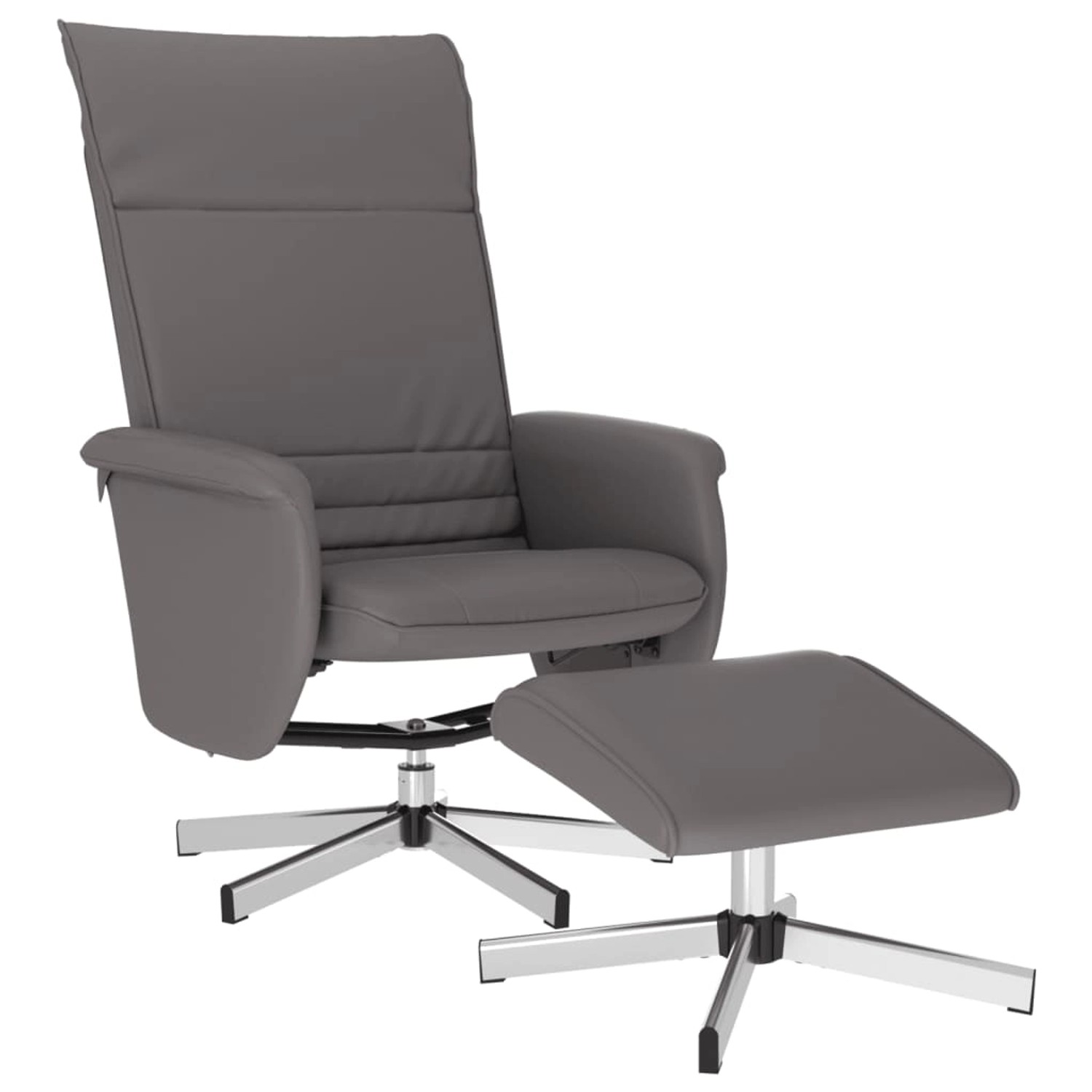 vidaXL Relaxsessel mit Fußhocker Grau Kunstleder Modell 3 vidaXL Relaxsessel mit Fußhocker Grau Kunstleder Modell 3 von VIDAXL