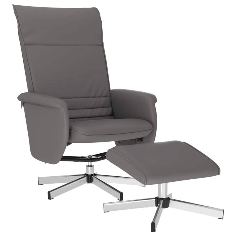 vidaXL Relaxsessel mit Fußhocker Grau Kunstleder Modell 3 von VIDAXL