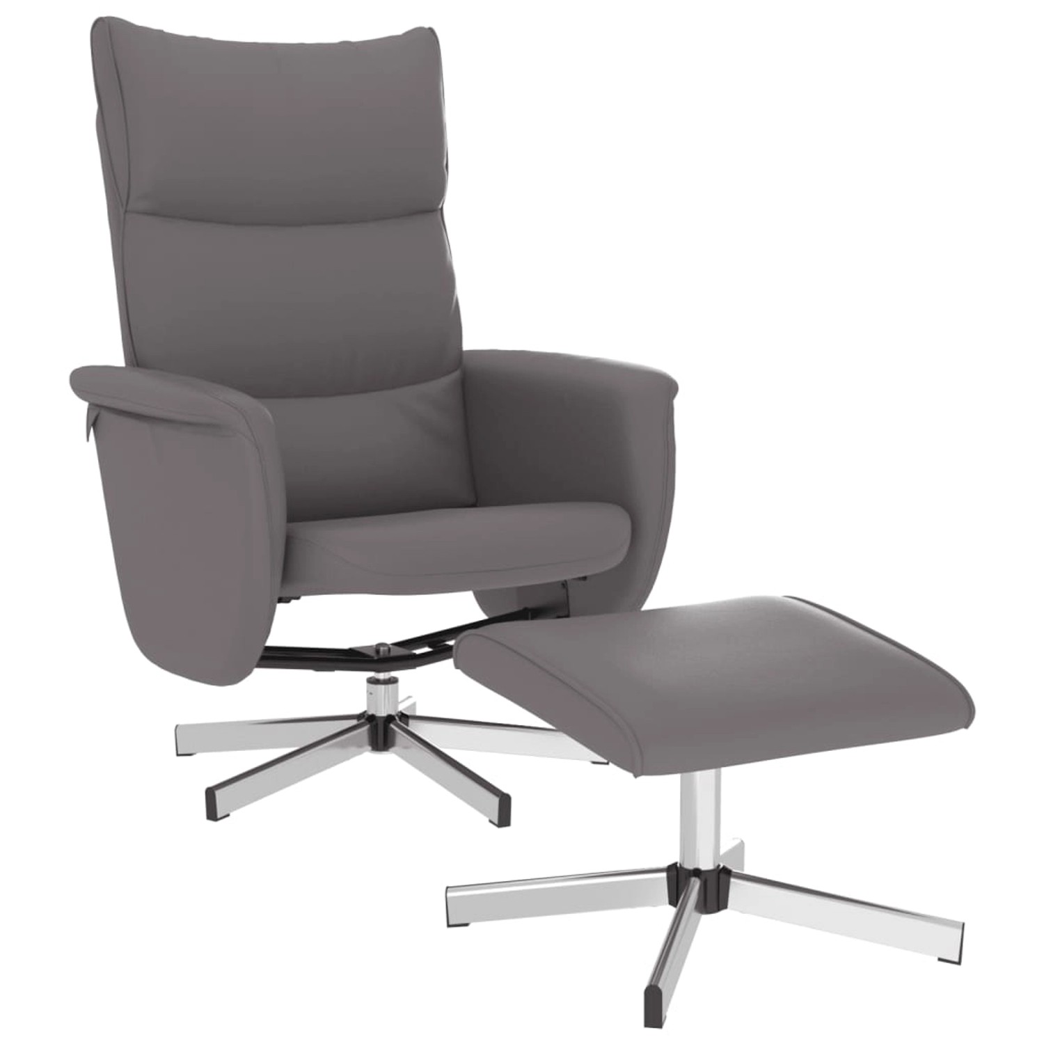 vidaXL Relaxsessel mit Fußhocker Grau Kunstleder Modell 4 vidaXL Relaxsessel mit Fußhocker Grau Kunstleder Modell 4 von VIDAXL