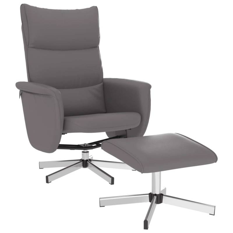 vidaXL Relaxsessel mit Fußhocker Grau Kunstleder Modell 4 von VIDAXL