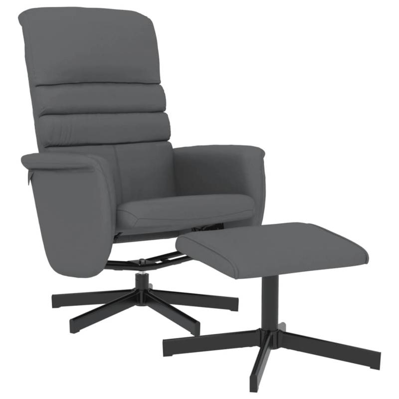 vidaXL Relaxsessel mit Fußhocker Grau Kunstleder Modell 5 von VIDAXL