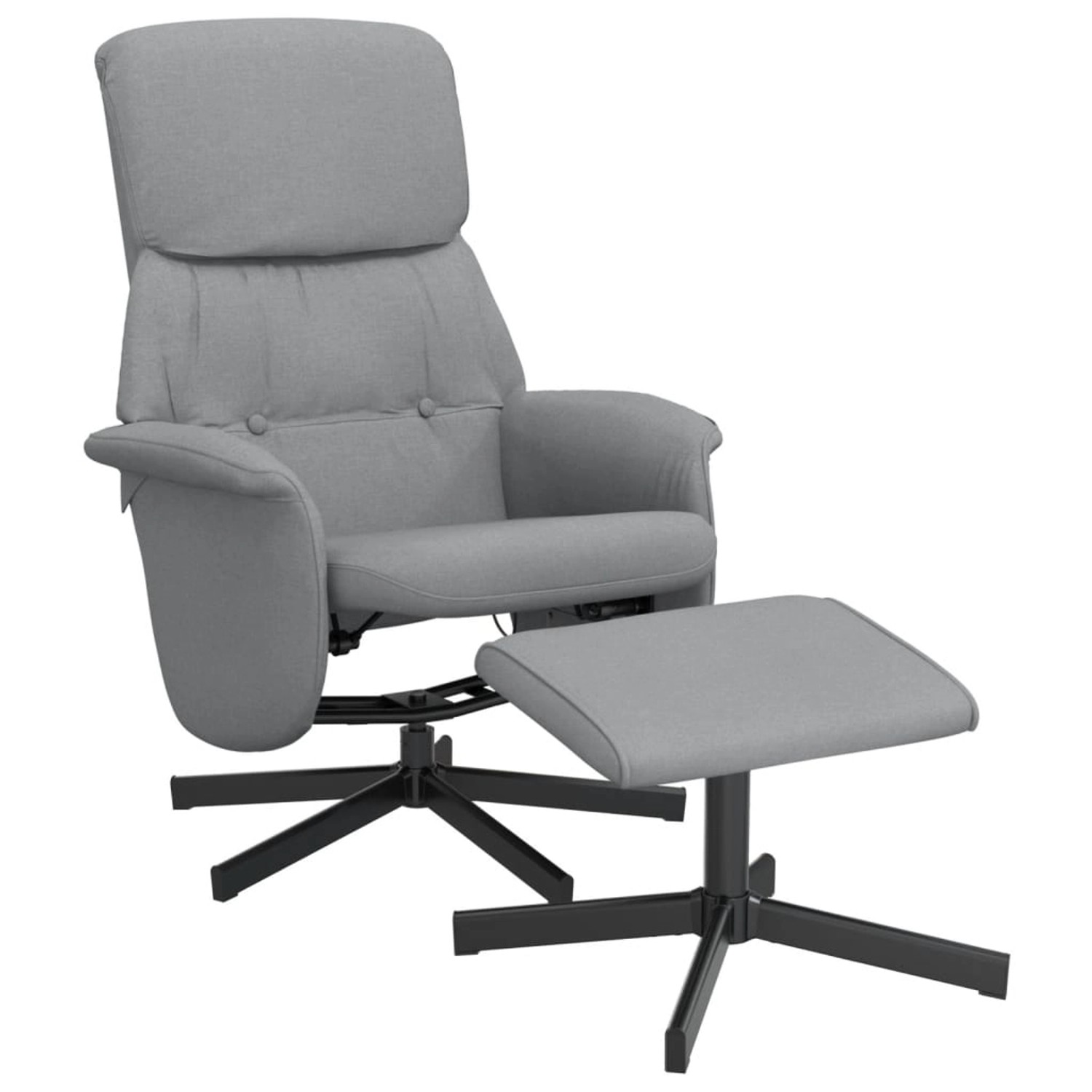 vidaXL Relaxsessel mit Fußhocker Hellgrau Stoff Modell 4 vidaXL Relaxsessel mit Fußhocker Hellgrau Stoff Modell 4 von VIDAXL