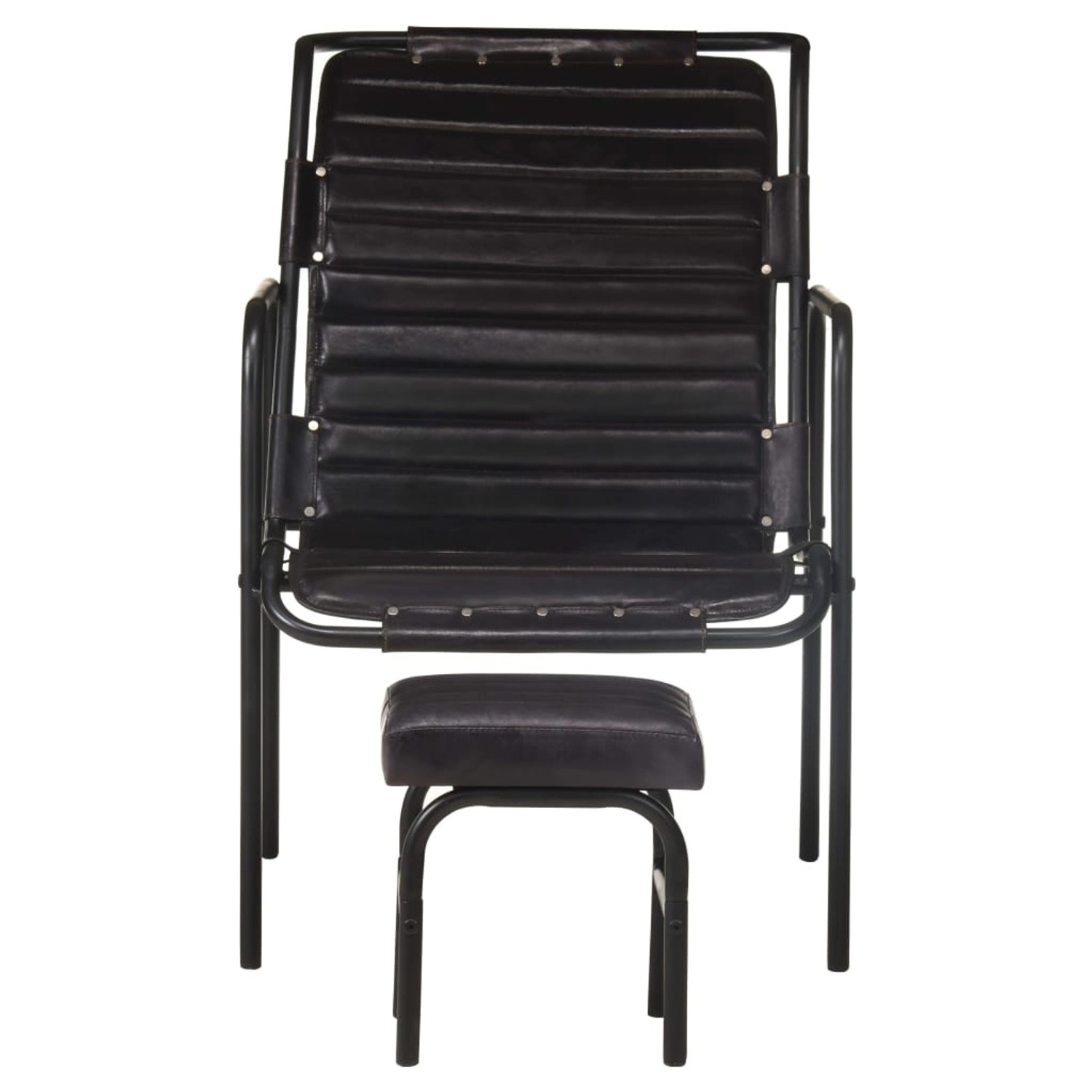 vidaXL Relaxsessel mit Fußhocker Schwarz Echtleder vidaXL Relaxsessel mit Fußhocker Schwarz Echtleder von VIDAXL