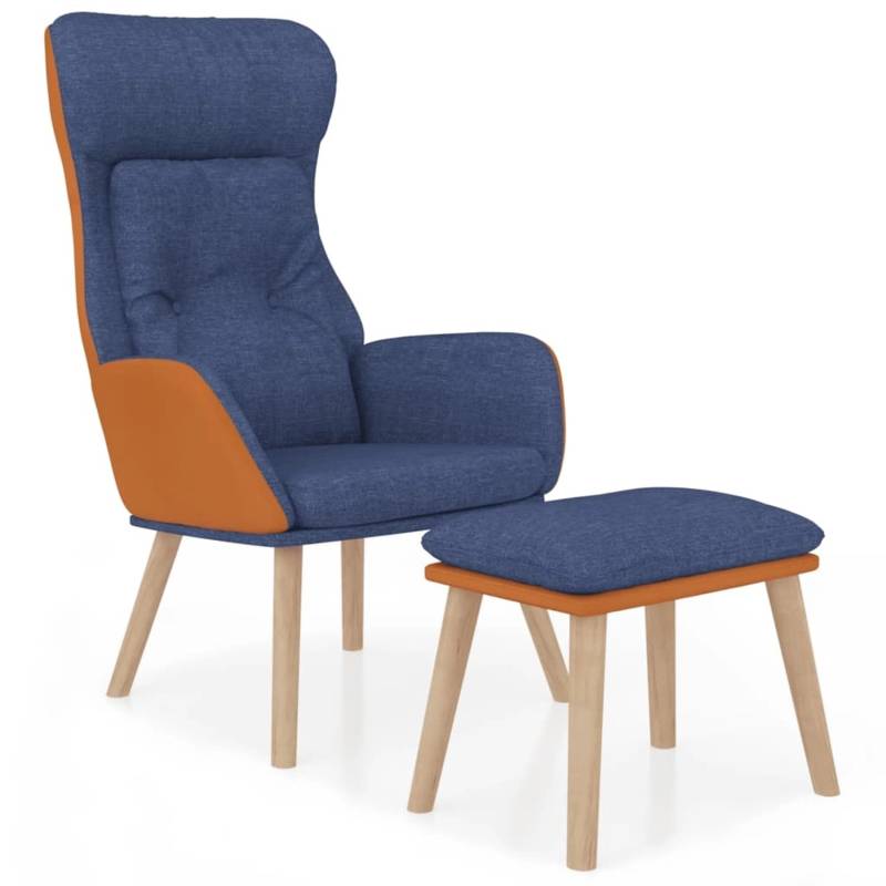 vidaXL Relaxsessel mit Hocker Blau Kunstleder & Stoff 3097765 vidaXL Relaxsessel mit Hocker Blau Kunstleder & Stoff 3097765 von VIDAXL
