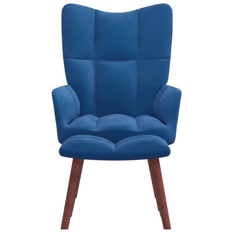 vidaXL Relaxsessel mit Hocker Blau Samt Modell 6 von VIDAXL