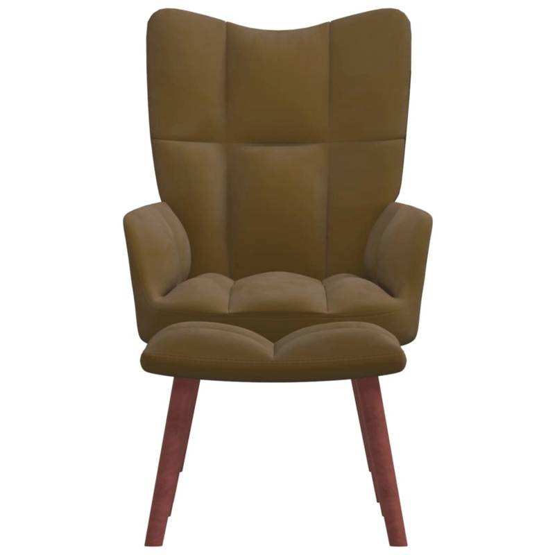 vidaXL Relaxsessel mit Hocker Braun Samt Modell 6 von VIDAXL