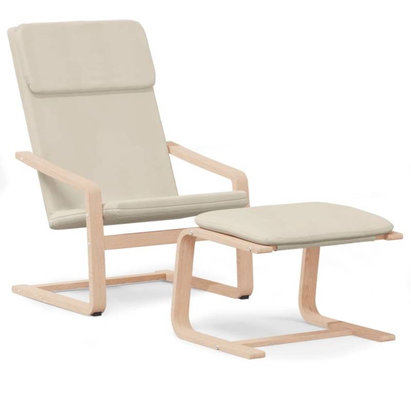 vidaXL Relaxsessel mit Hocker Creme Stoff Modell 23 von VIDAXL