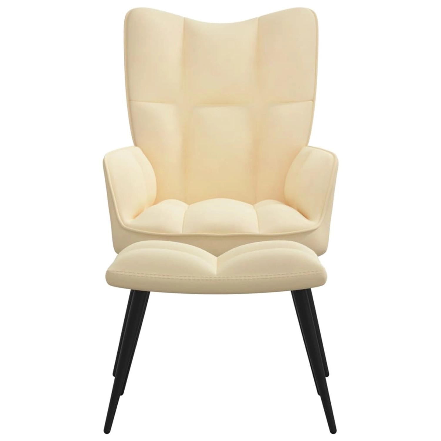 vidaXL Relaxsessel mit Hocker CremeWeiß Samt Modell 5 vidaXL Relaxsessel mit Hocker CremeWeiß Samt Modell 5 von VIDAXL