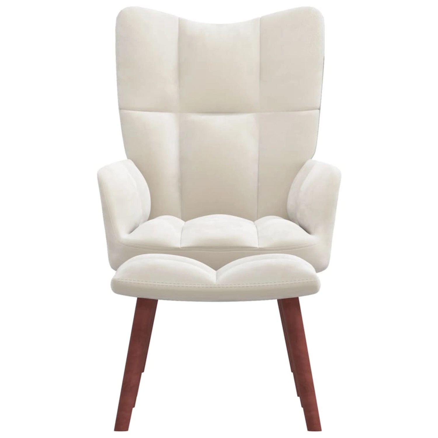 vidaXL Relaxsessel mit Hocker CremeWeiß Samt Modell 6 von VIDAXL