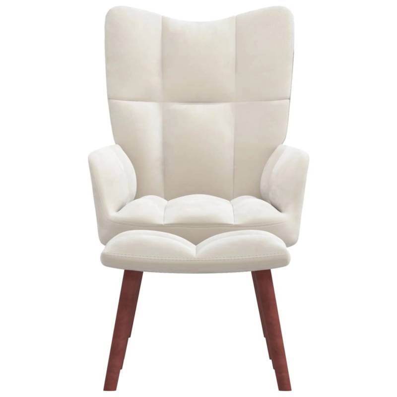 vidaXL Relaxsessel mit Hocker CremeWeiß Samt Modell 6 von VIDAXL