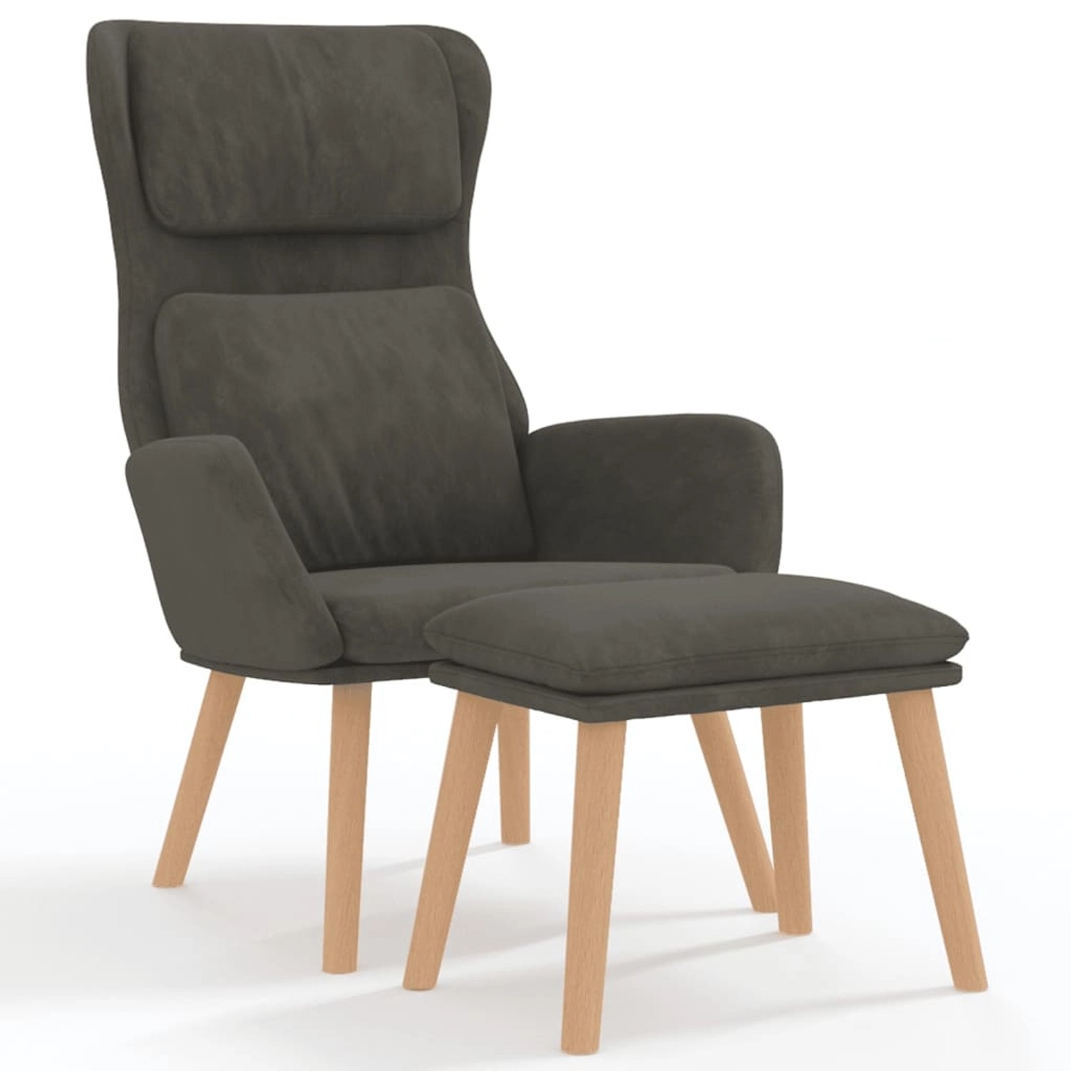 vidaXL Relaxsessel mit Hocker Dunkelgrau Samt Modell 14 vidaXL Relaxsessel mit Hocker Dunkelgrau Samt Modell 14 von VIDAXL