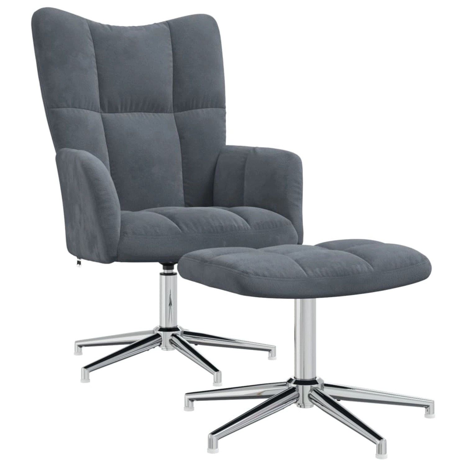 vidaXL Relaxsessel mit Hocker Dunkelgrau Samt Modell 8 vidaXL Relaxsessel mit Hocker Dunkelgrau Samt Modell 8 von VIDAXL