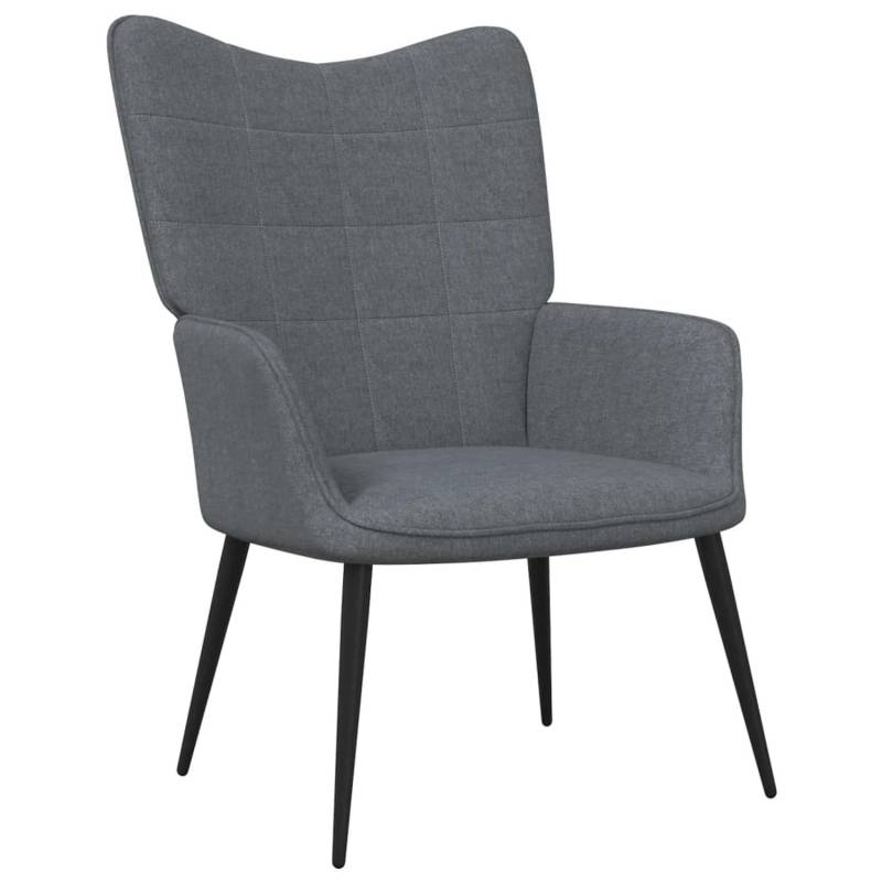 vidaXL Relaxsessel mit Hocker Dunkelgrau Stoff Modell 3 von VIDAXL