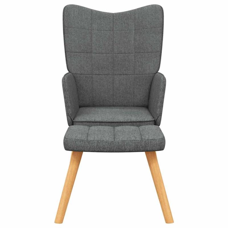 vidaXL Relaxsessel mit Hocker Dunkelgrau Stoff Modell 4 von VIDAXL