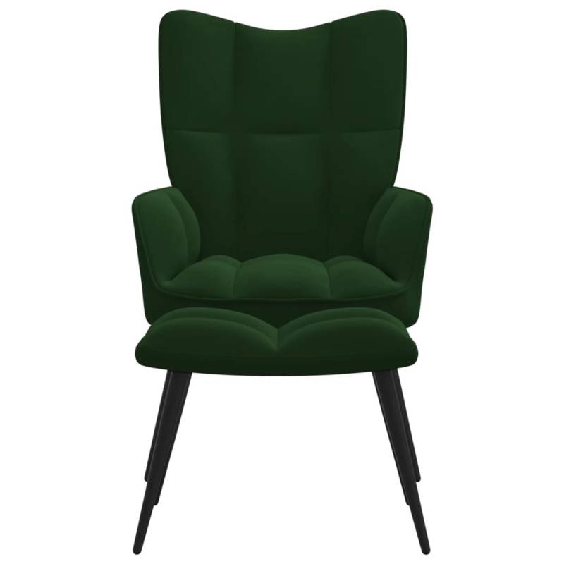 vidaXL Relaxsessel mit Hocker Dunkelgrün Samt Modell 5 von VIDAXL