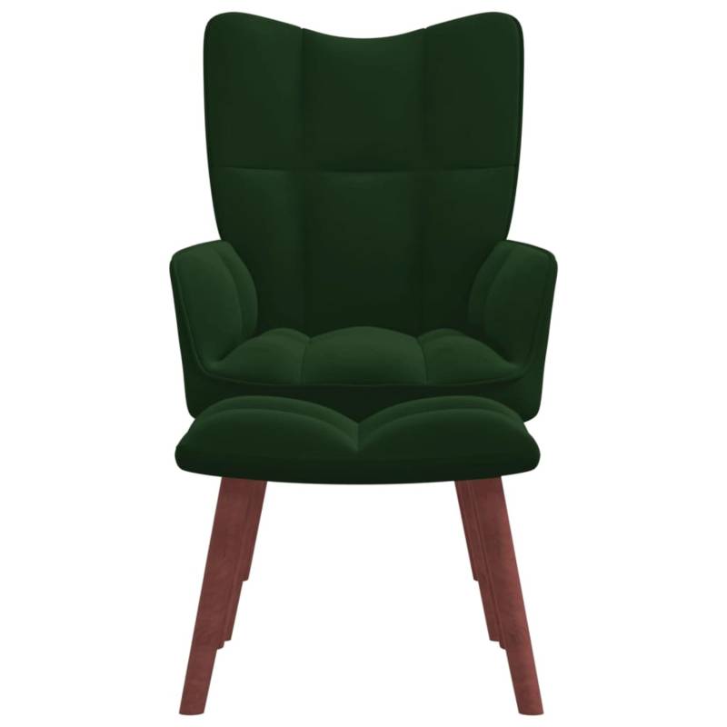 vidaXL Relaxsessel mit Hocker Dunkelgrün Samt Modell 6 von VIDAXL