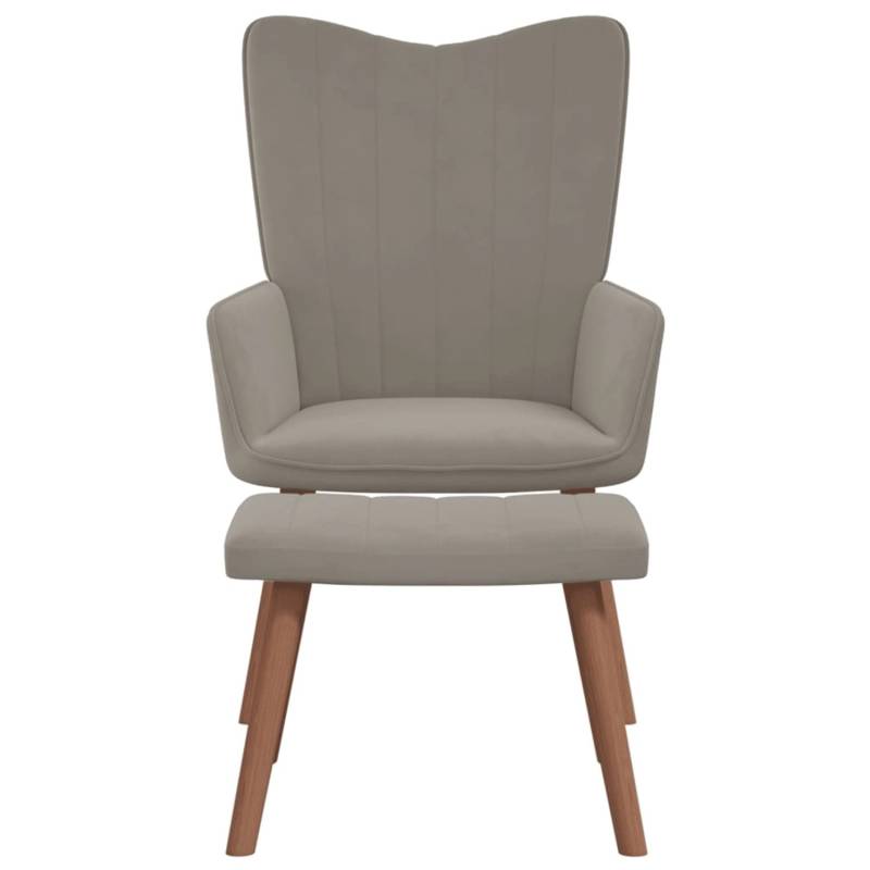 vidaXL Relaxsessel mit Hocker Hellgrau Samt Modell 1 von VIDAXL