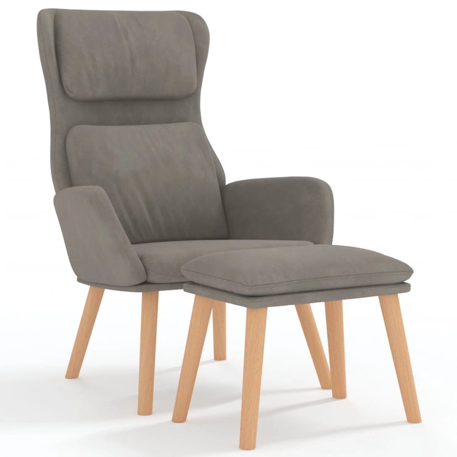 vidaXL Relaxsessel mit Hocker Hellgrau Samt Modell 15 vidaXL Relaxsessel mit Hocker Hellgrau Samt Modell 15 von VIDAXL