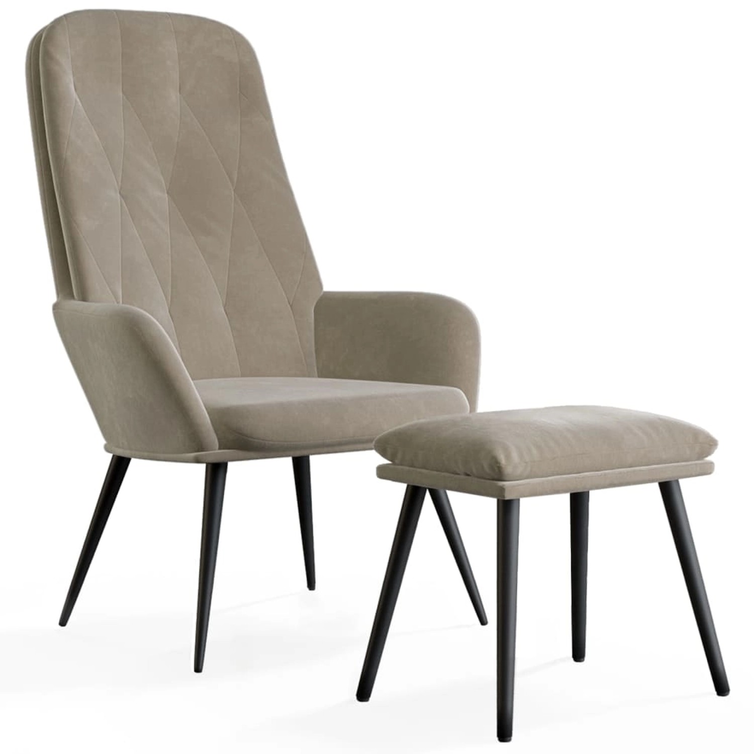 vidaXL Relaxsessel mit Hocker Hellgrau Samt Modell 17 vidaXL Relaxsessel mit Hocker Hellgrau Samt Modell 17 von VIDAXL