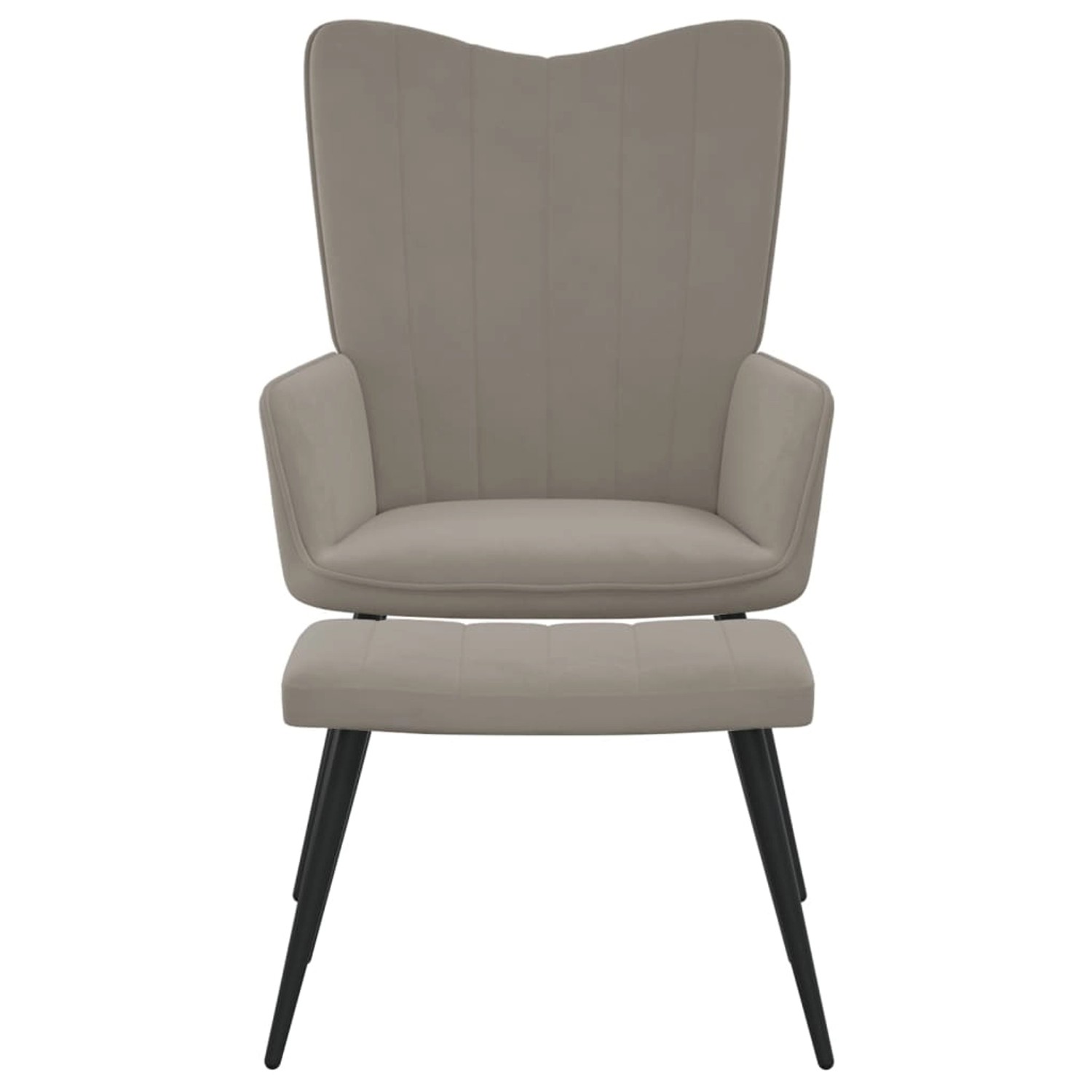 vidaXL Relaxsessel mit Hocker Hellgrau Samt Modell 2 vidaXL Relaxsessel mit Hocker Hellgrau Samt Modell 2 von VIDAXL