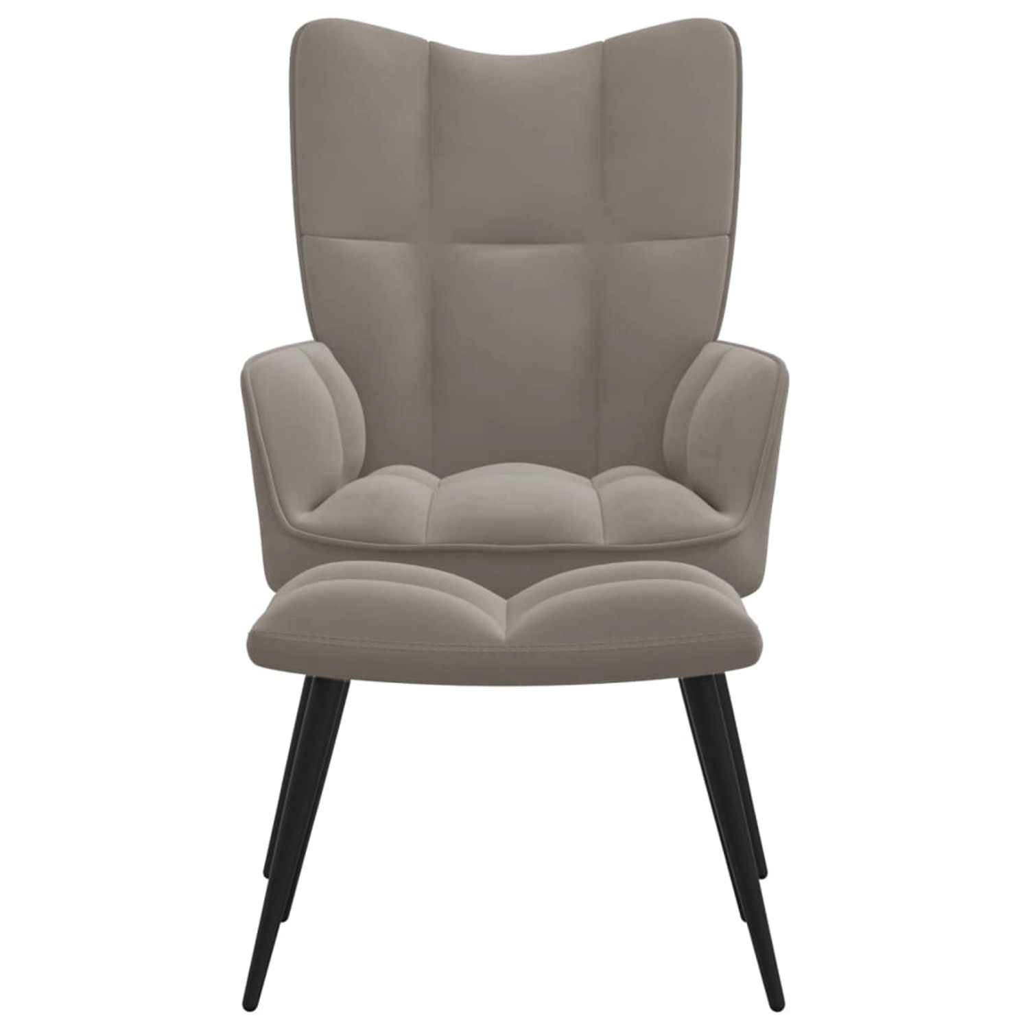 vidaXL Relaxsessel mit Hocker Hellgrau Samt Modell 5 vidaXL Relaxsessel mit Hocker Hellgrau Samt Modell 5 von VIDAXL