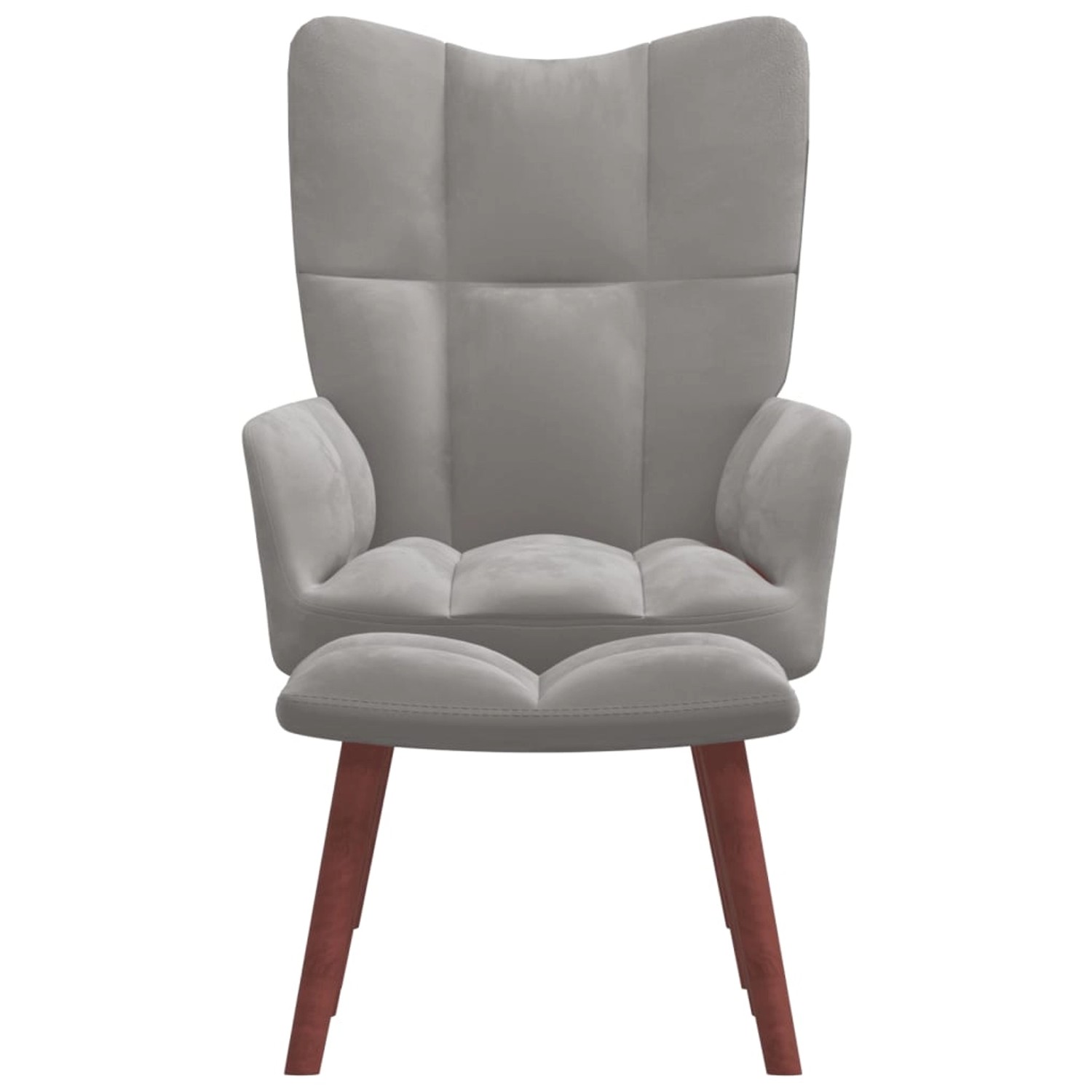 vidaXL Relaxsessel mit Hocker Hellgrau Samt Modell 6 vidaXL Relaxsessel mit Hocker Hellgrau Samt Modell 6 von VIDAXL