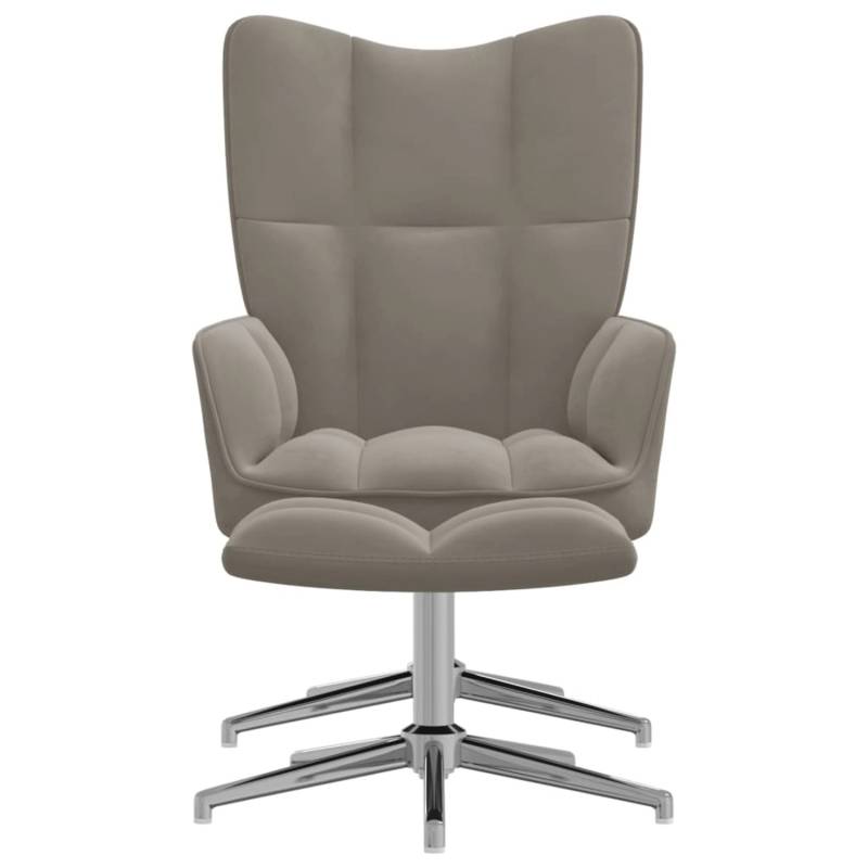 vidaXL Relaxsessel mit Hocker Hellgrau Samt Modell 8 von VIDAXL