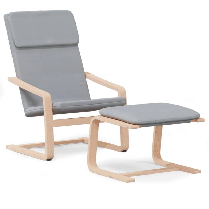 vidaXL Relaxsessel mit Hocker Hellgrau Stoff Modell 24 von VIDAXL