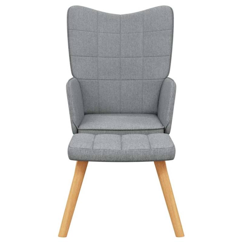 vidaXL Relaxsessel mit Hocker Hellgrau Stoff Modell 4 von VIDAXL