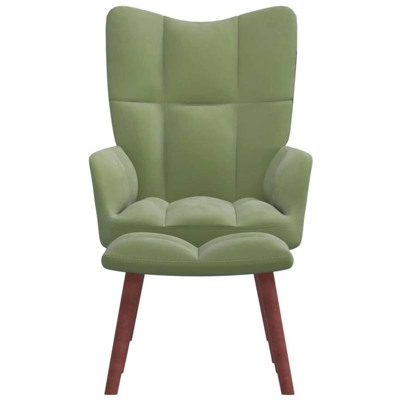 vidaXL Relaxsessel mit Hocker Hellgrün Samt Modell 6 von VIDAXL